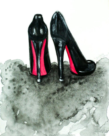 “Louboutin Red Bottoms” Watercolor